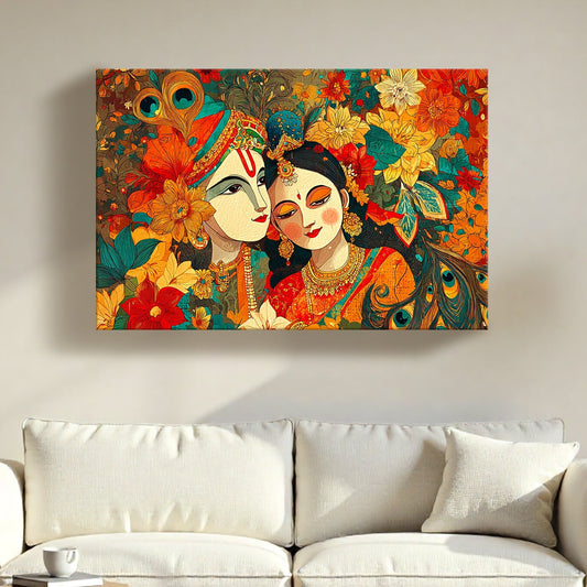 Radha Krishna Tranquil Harmony Canvas Wall Art for Home Décor