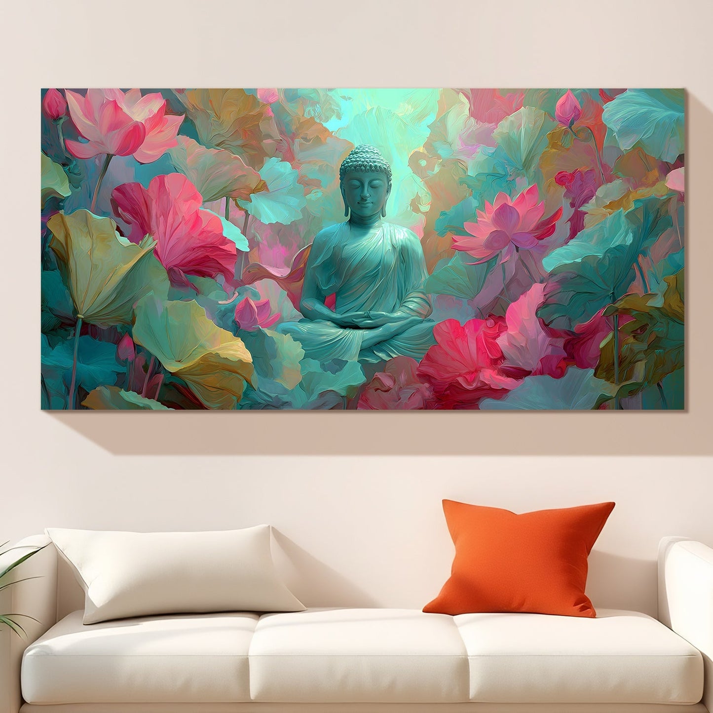 Modern Lord Buddha Canvas Painting for Calm Home Wall Décor
