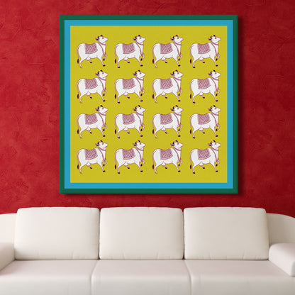 Indian Traditional Pichwai Wall Art Canvas Painting for Home Decor