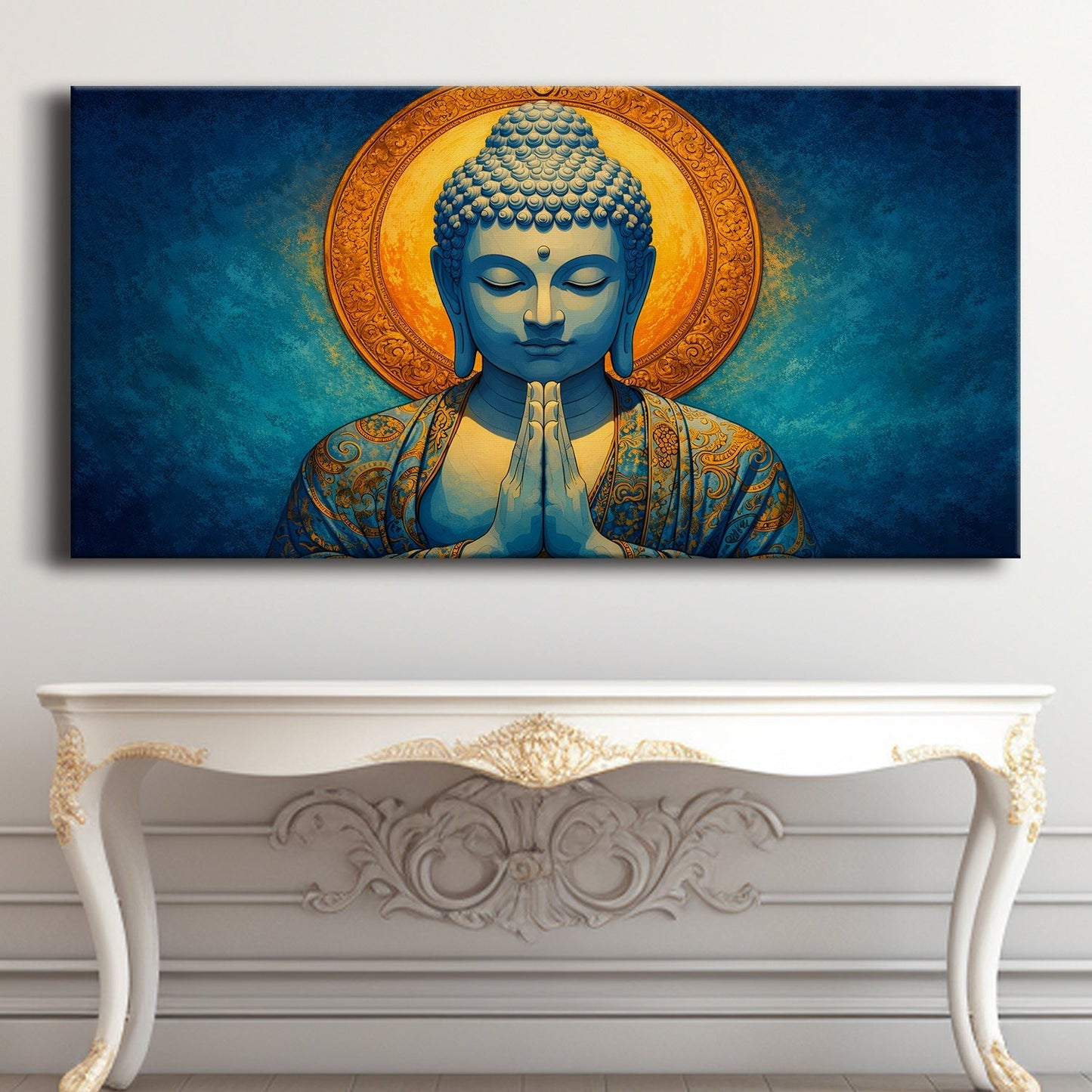 Aesthetic Lord Buddha Canvas Painting for Peaceful Home Décor