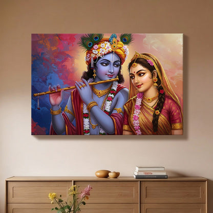 Radha Krishna Timeless Harmony Canvas Wall Art for Home Décor