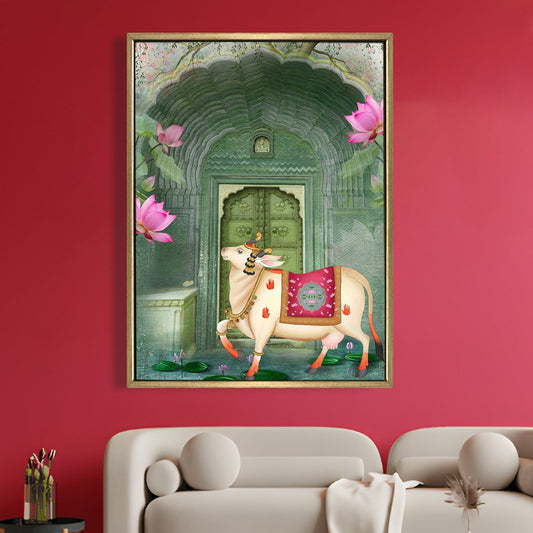 Traditional Pichwai Cow Indian Heritage Canvas Wall Art Decor