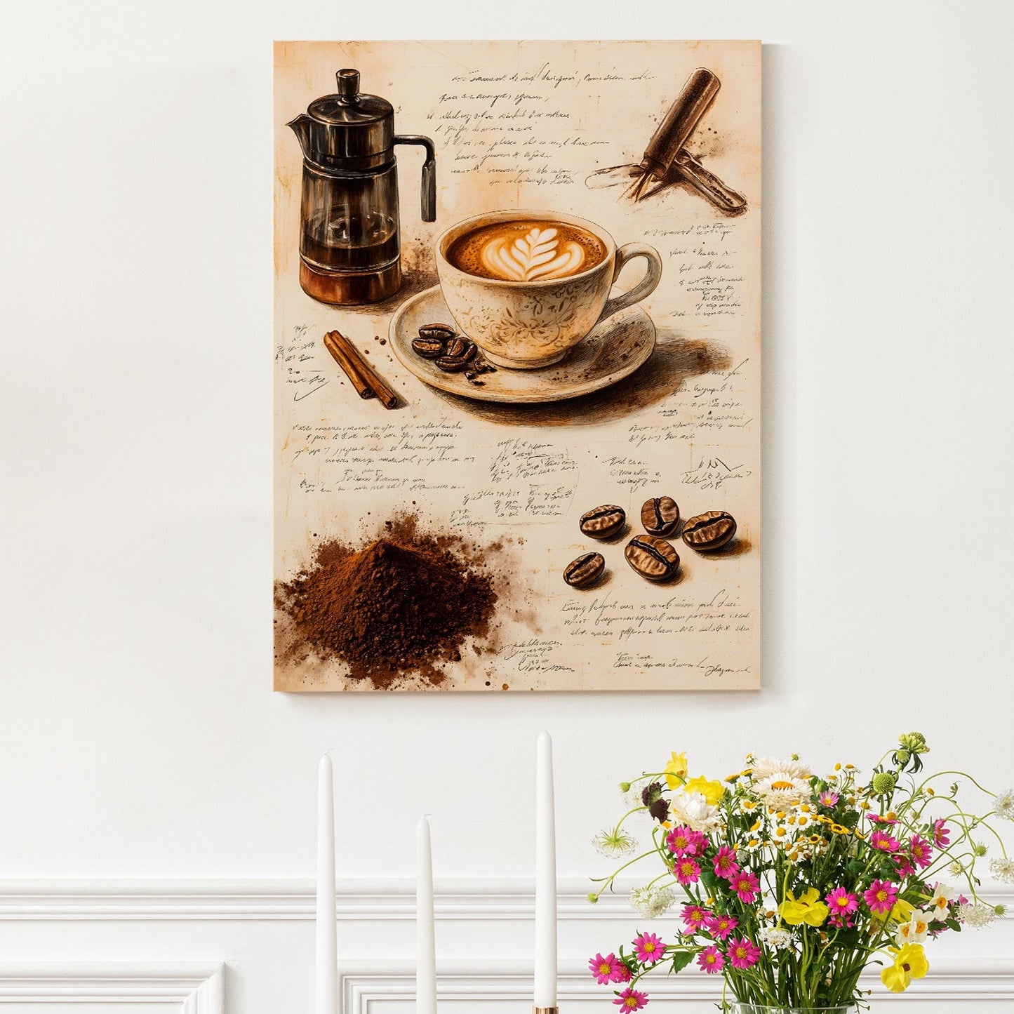 Brewing Perfection Canvas Wall Art for Kitchen & Coffee Décor
