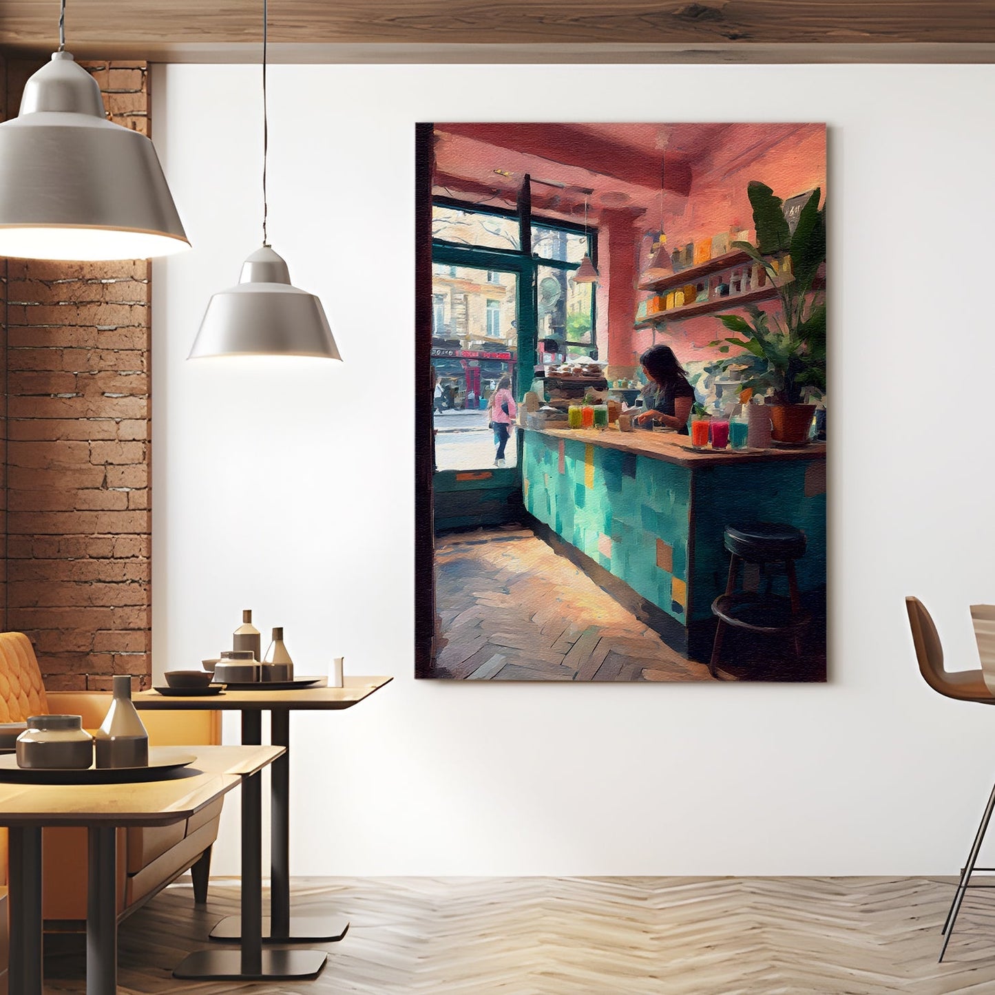 Modern Juice Bar Wall Art – Fresh & Vibrant Café Canvas Decor