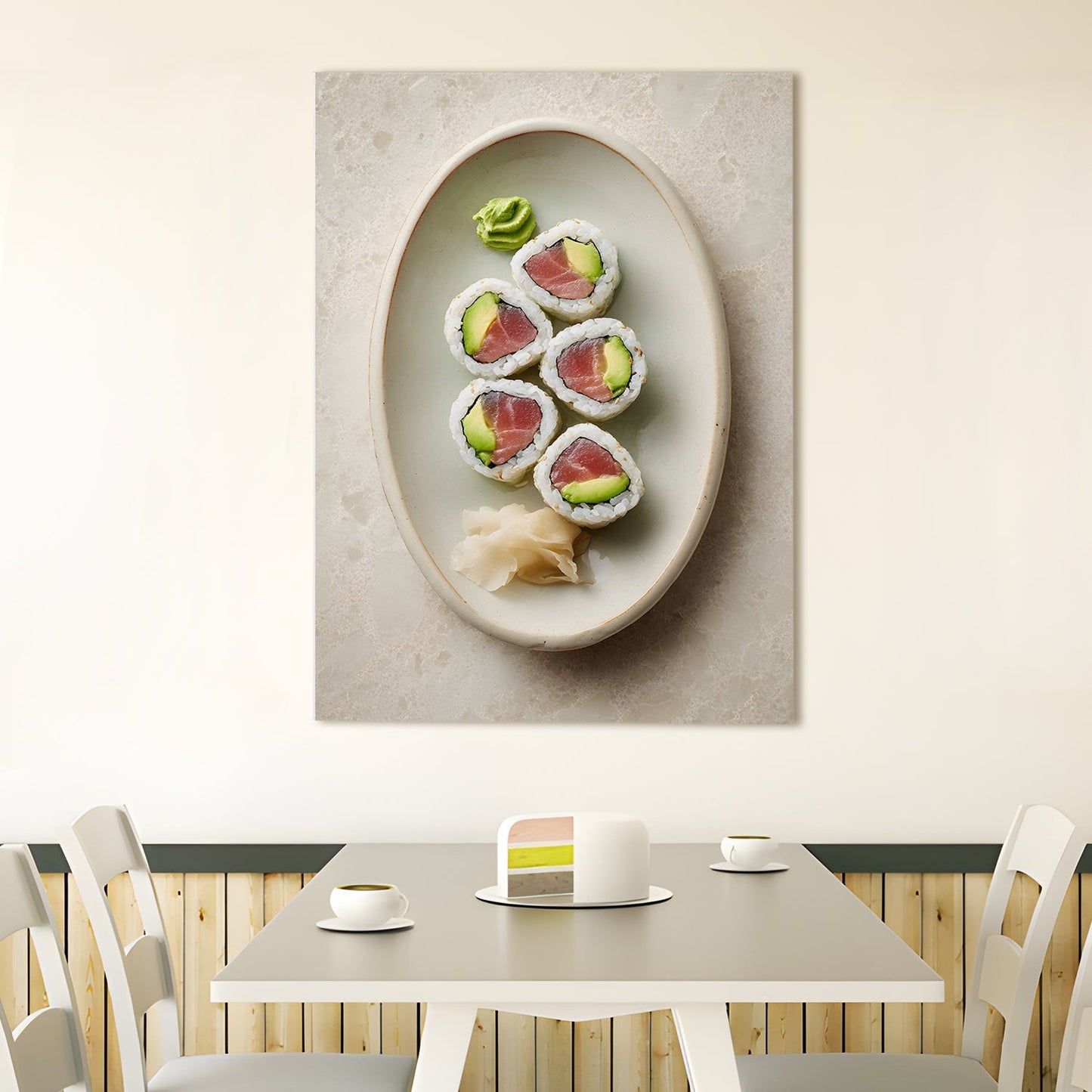 Minimalist Sushi Wall Art – Japanese Kitchen Restaurant Canvas