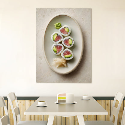 Minimalist Sushi Wall Art – Japanese Kitchen Restaurant Canvas
