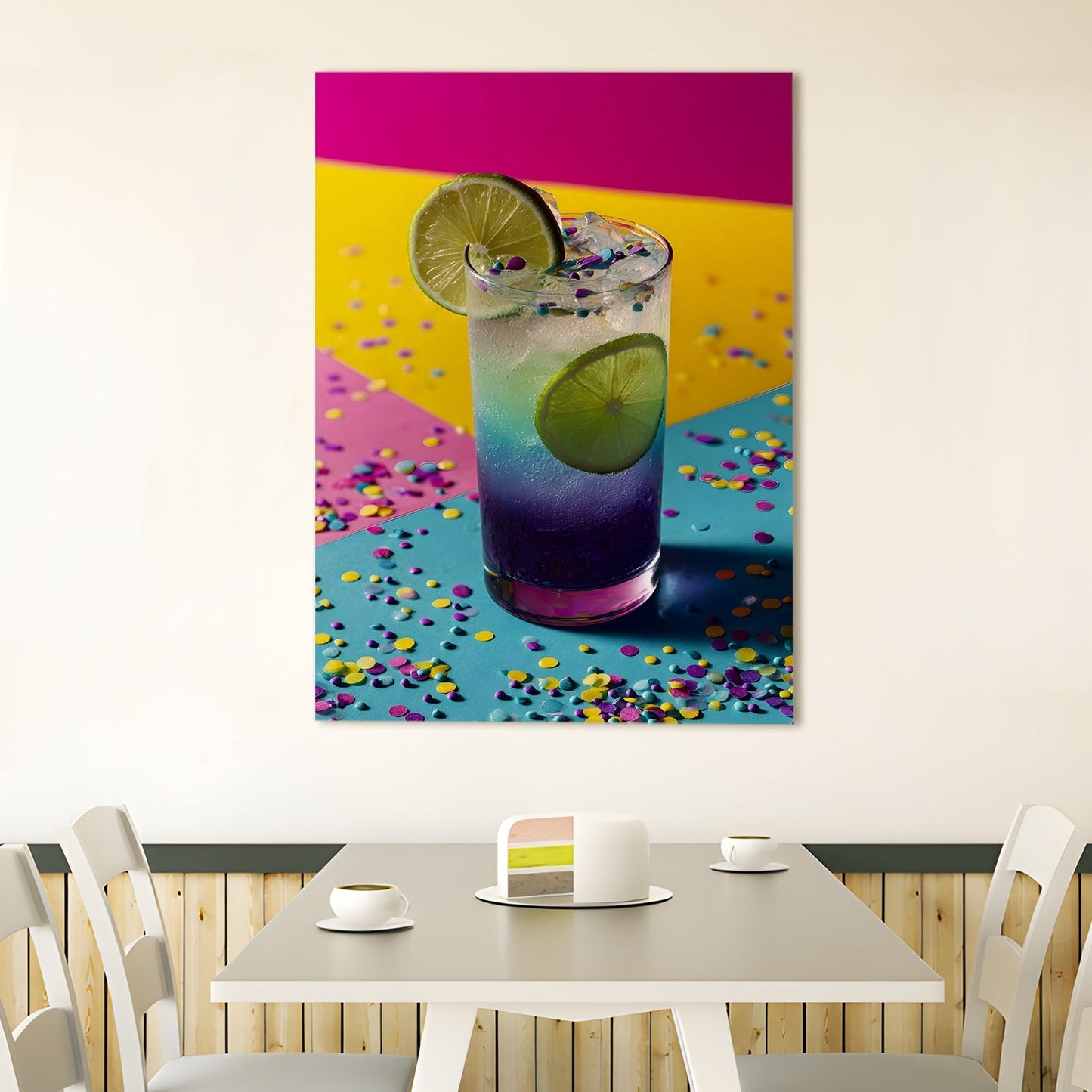 Tropical Fruit Cocktail Canvas Wall Art for Kitchen & Bar Décor