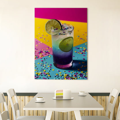 Tropical Fruit Cocktail Canvas Wall Art for Kitchen & Bar Décor