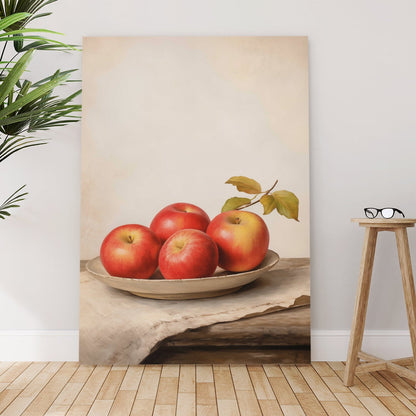Classic Fruit Bowl Still Life Wall Art – Elegant Kitchen Canvas