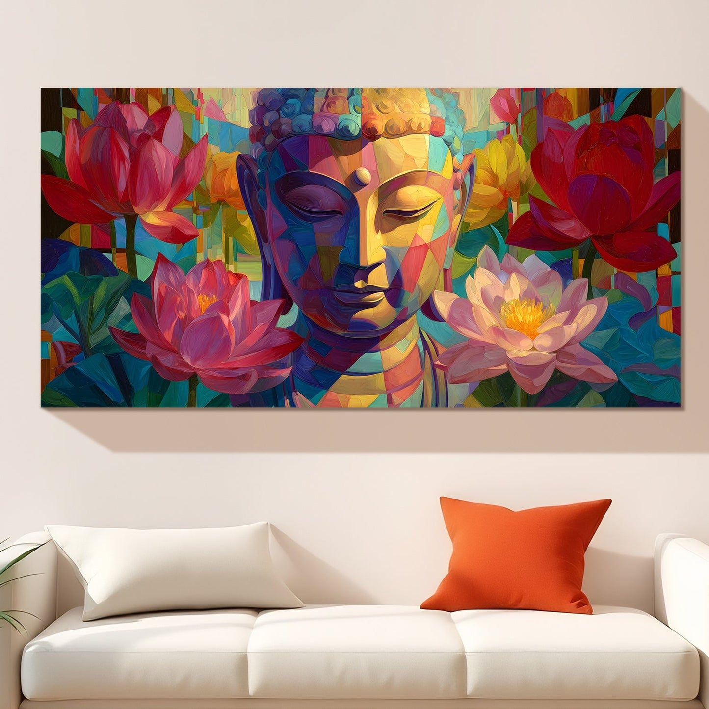 Classic Lord Buddha Canvas Painting for Peaceful Home Décor