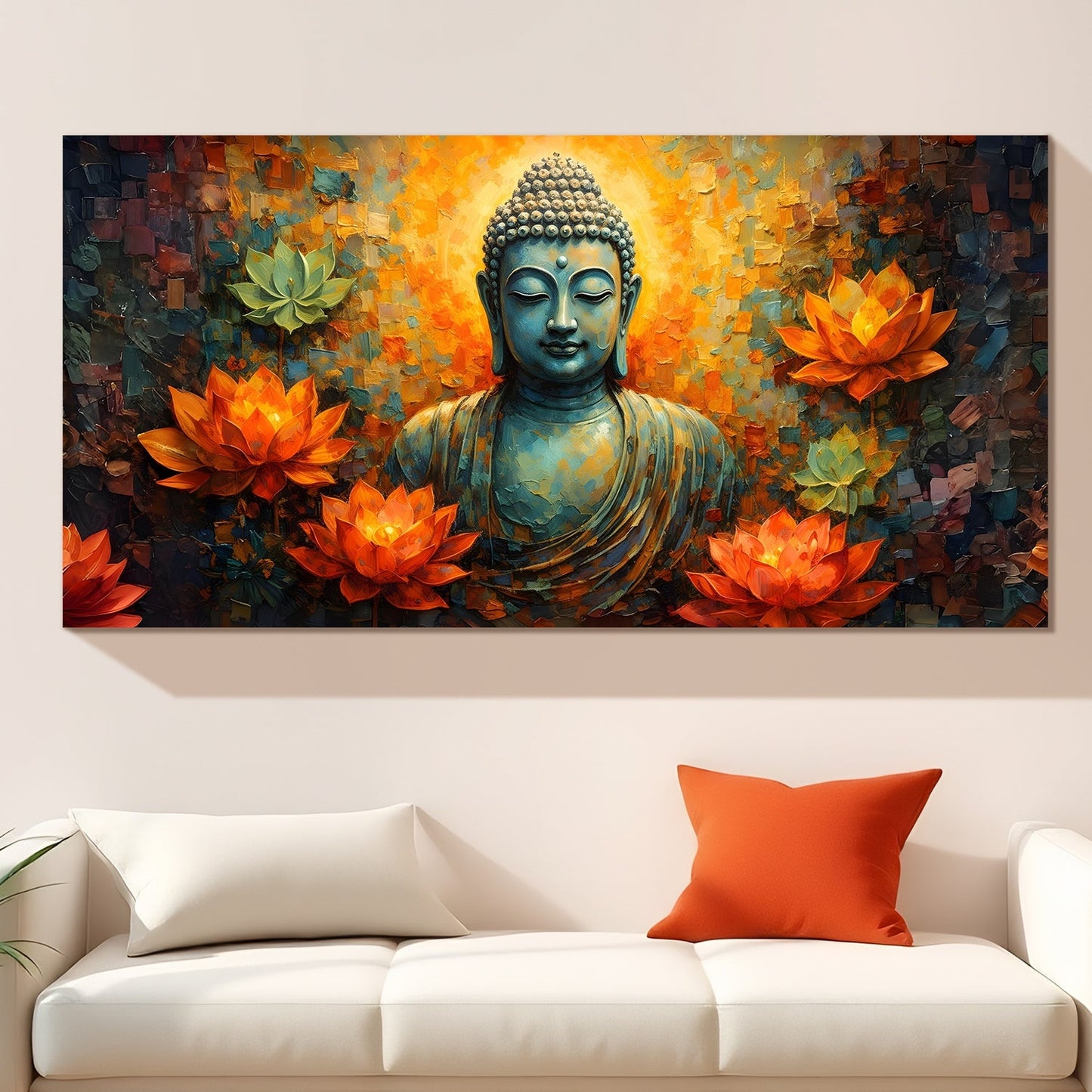 Elegant Lord Buddha Canvas Painting for Spiritual Home Décor