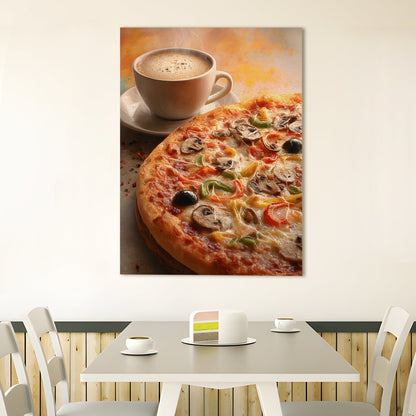 Pizza & Coffee Wall Art – Kitchen Café Restaurant Canvas Decor