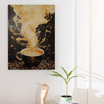 Golden Energy Canvas Wall Art Painting for Modern Home Décor