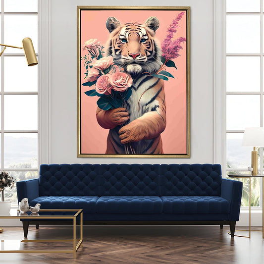  Tiger with Bouquet Canvas Art