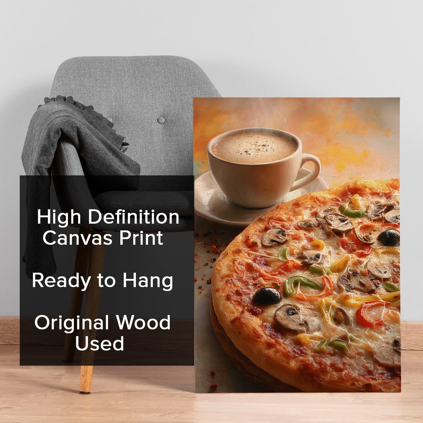 Pizza & Coffee Wall Art – Kitchen Café Restaurant Canvas Decor