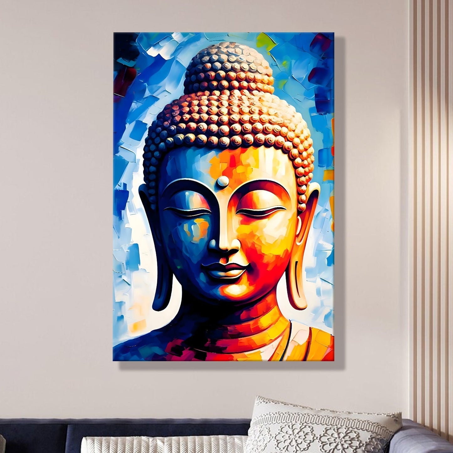 Calm Buddha Meditation Wall Art for Peaceful Home Décor