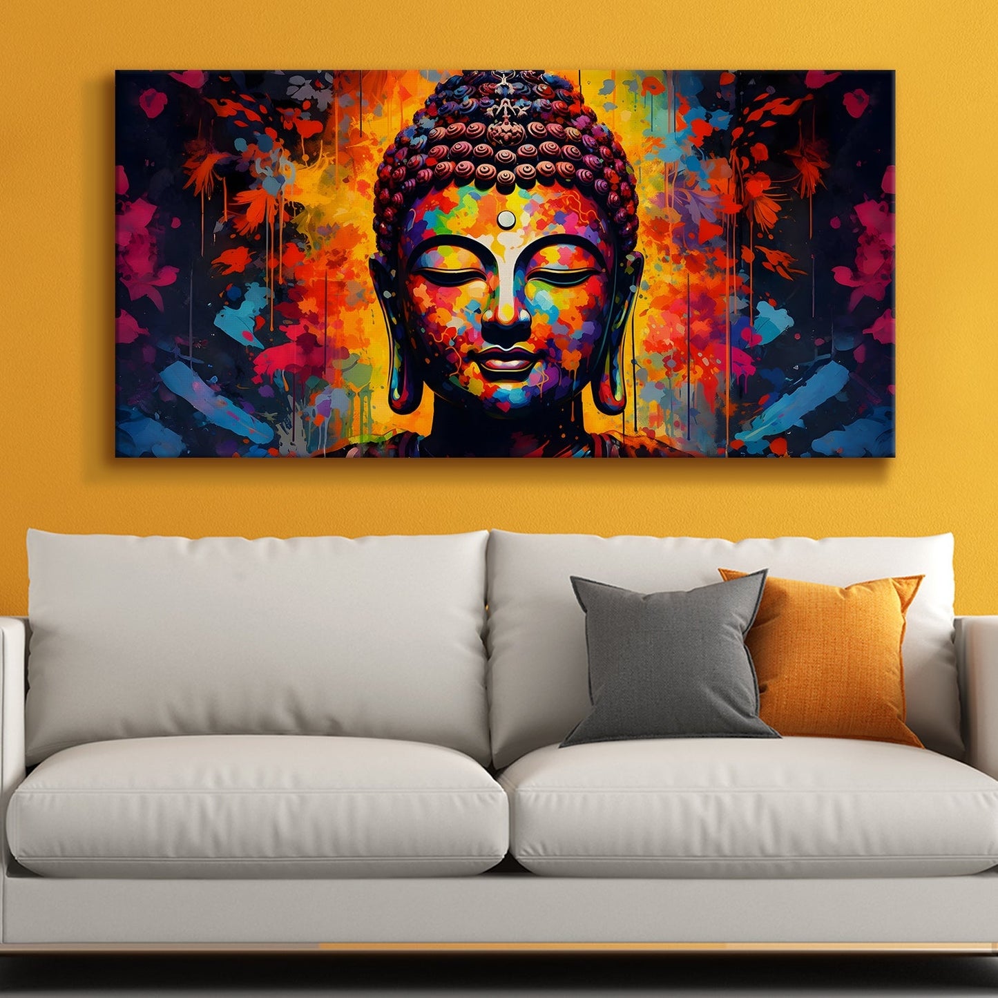 Lord Buddha Canvas Painting for Serene & Spiritual Home Décor