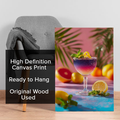Vibrant Tropical Cocktail Canvas Wall Art for Kitchen & Bar
