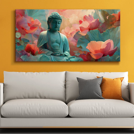 Artistic Lord Buddha Canvas Painting for Serene Home Décor
