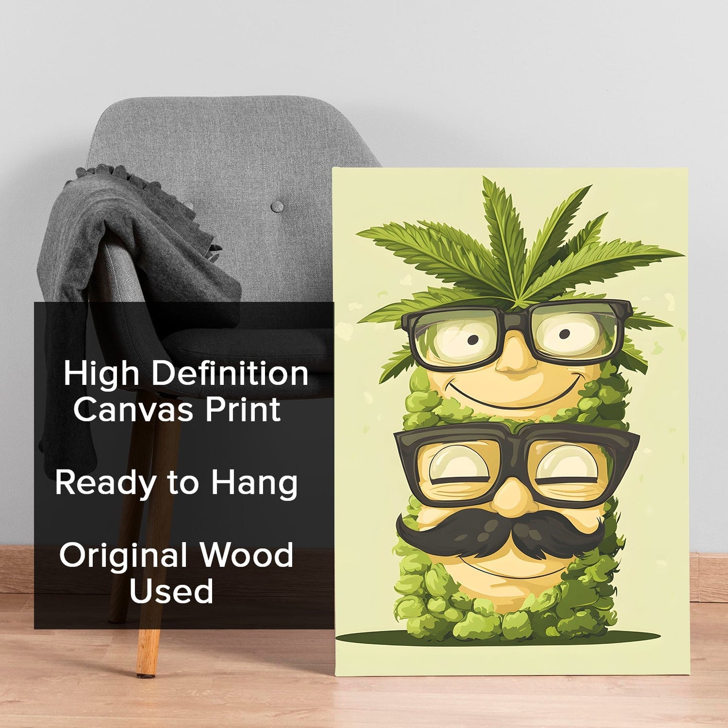 Glasses & Greenery Canvas Wall Art Painting for Modern Décor