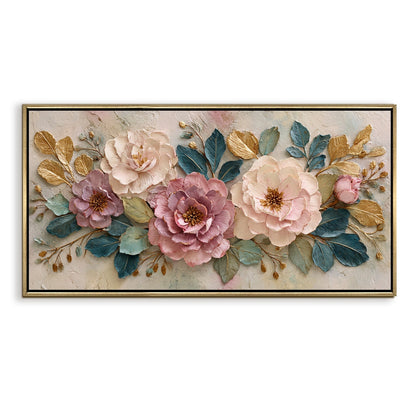 Elegant Pastel Peonies Luxury Floral Canvas Wall Art for Home Decor