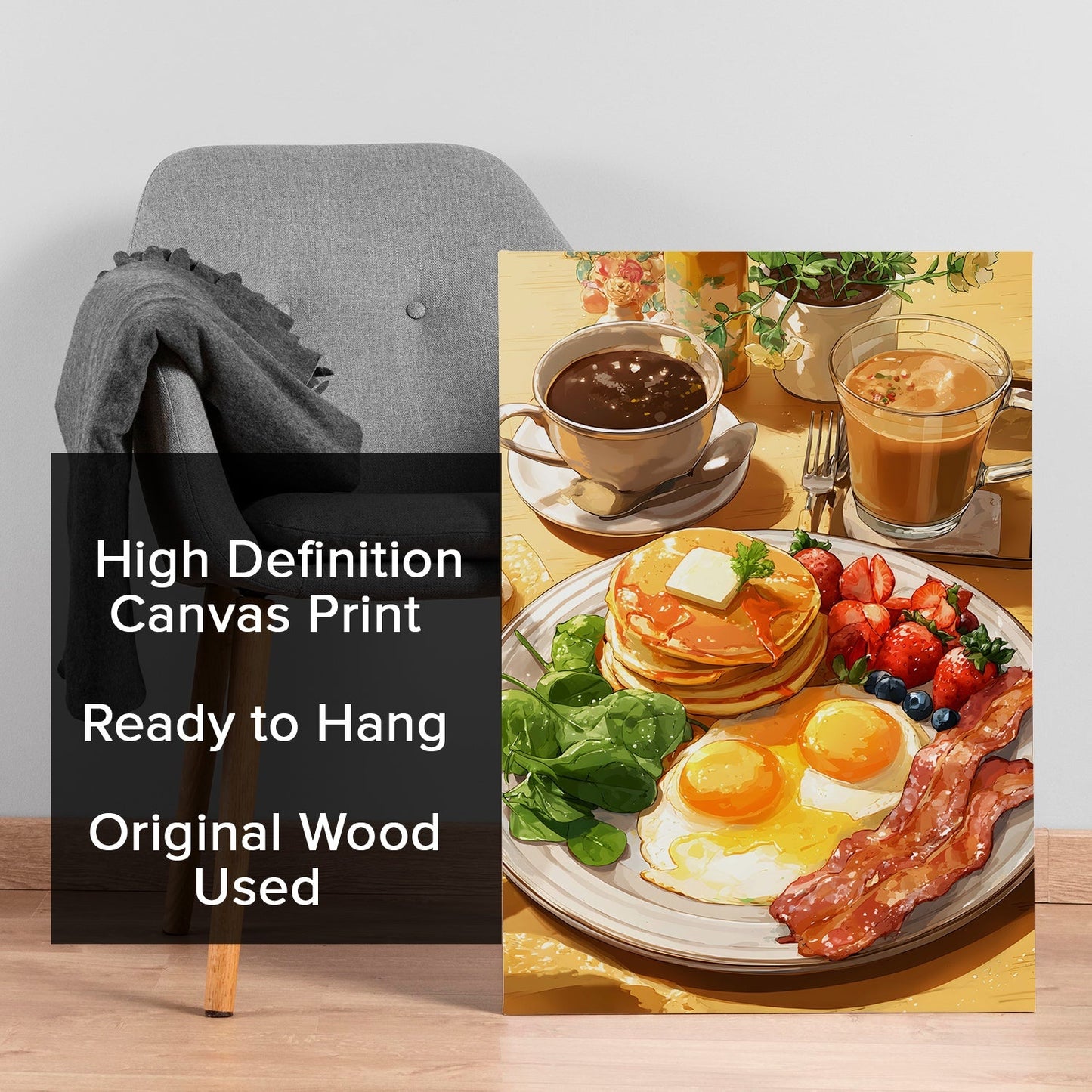 Cheerful Kitchen Café Wall Art – Bright & Stylish Canvas Decor