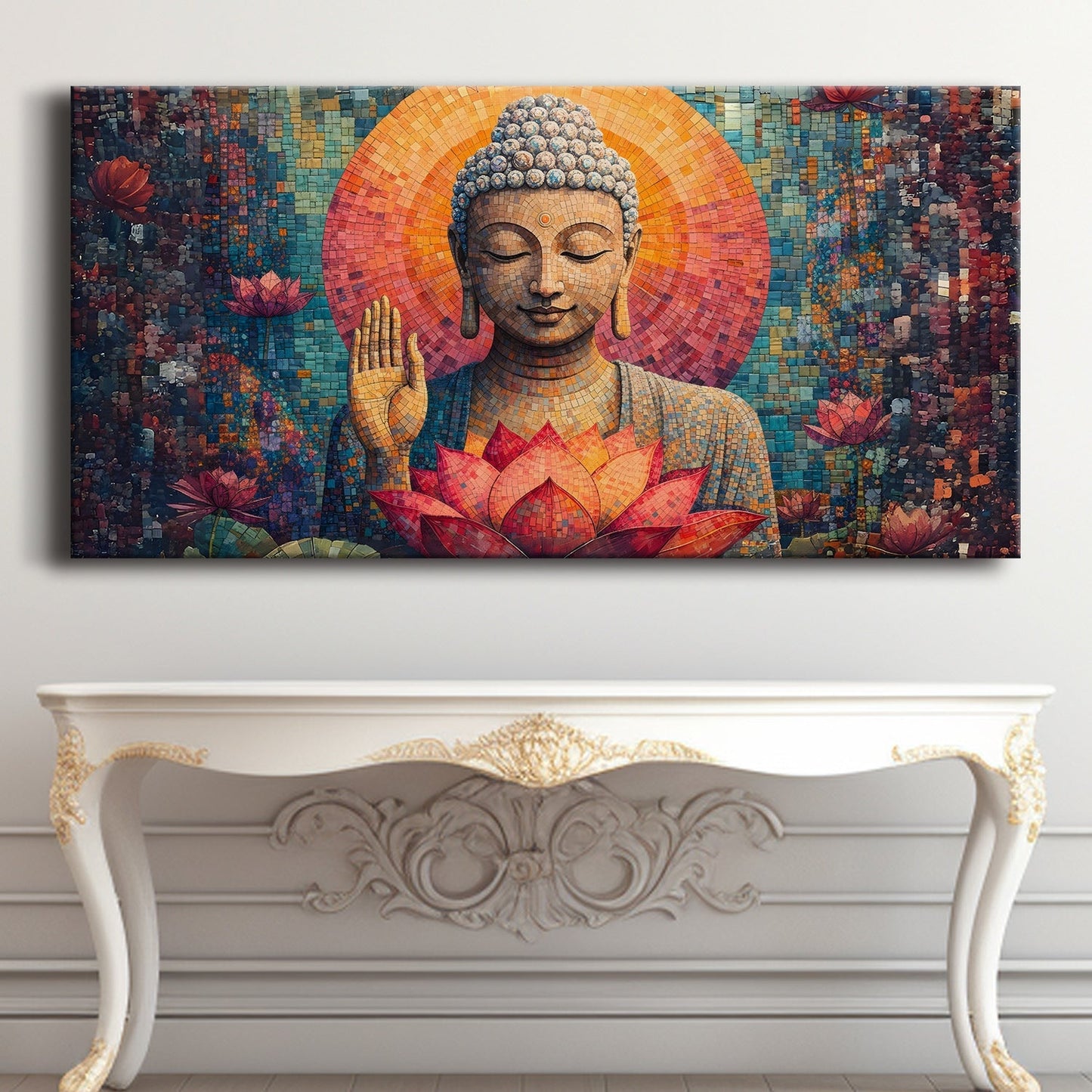 Stylish Lord Buddha Canvas Painting for Peaceful Home Décor