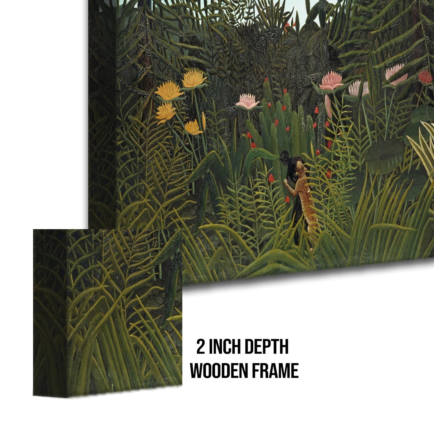 Jungle with Setting Sun Henri Rousseau Canvas Wall Art Decor