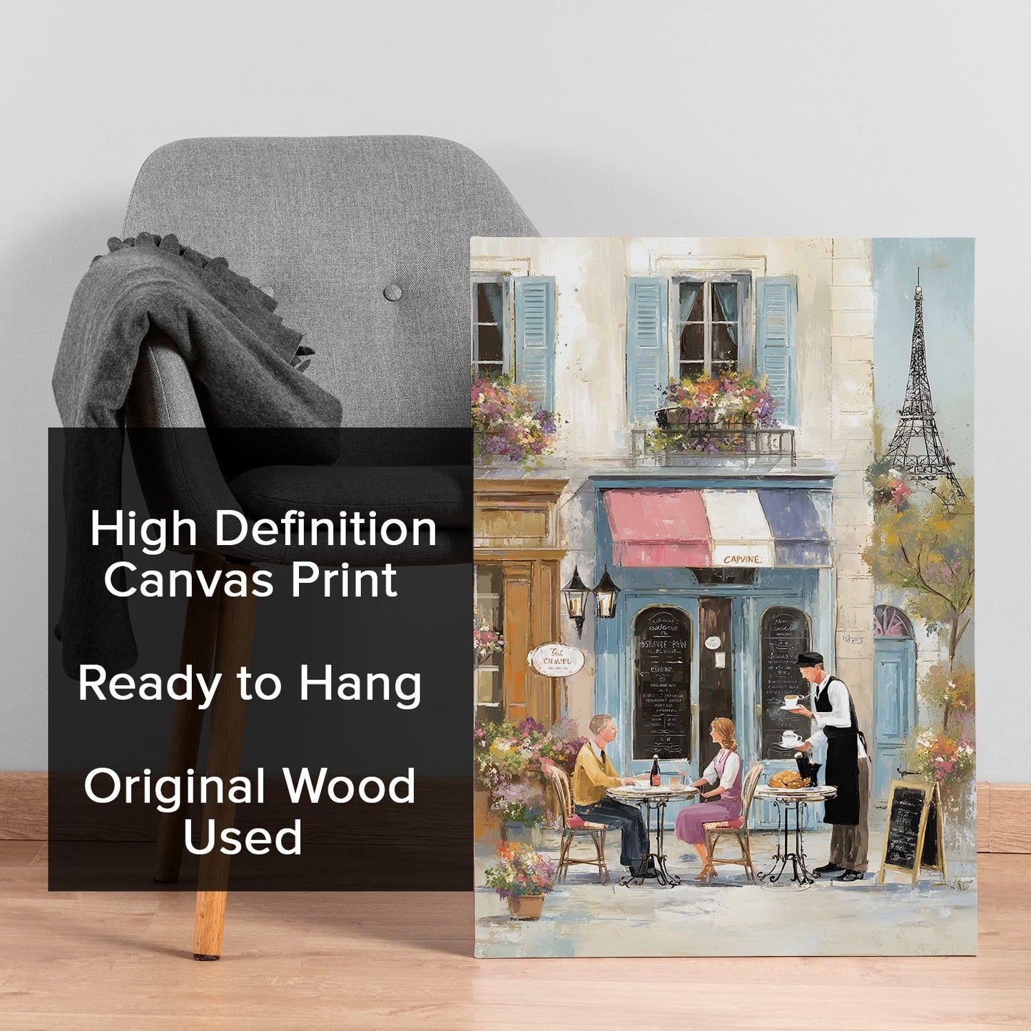 Parisian Café Wall Art – Elegant Street Bistro Canvas Decor