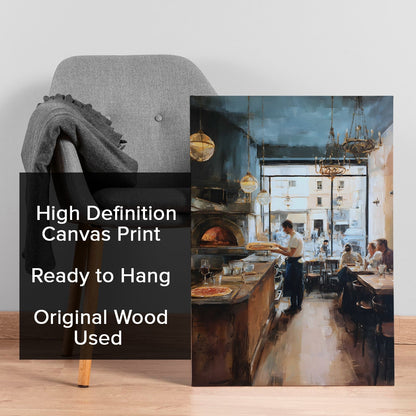 Rustic Italian Restaurant Canvas Wall Art for Kitchen & Café