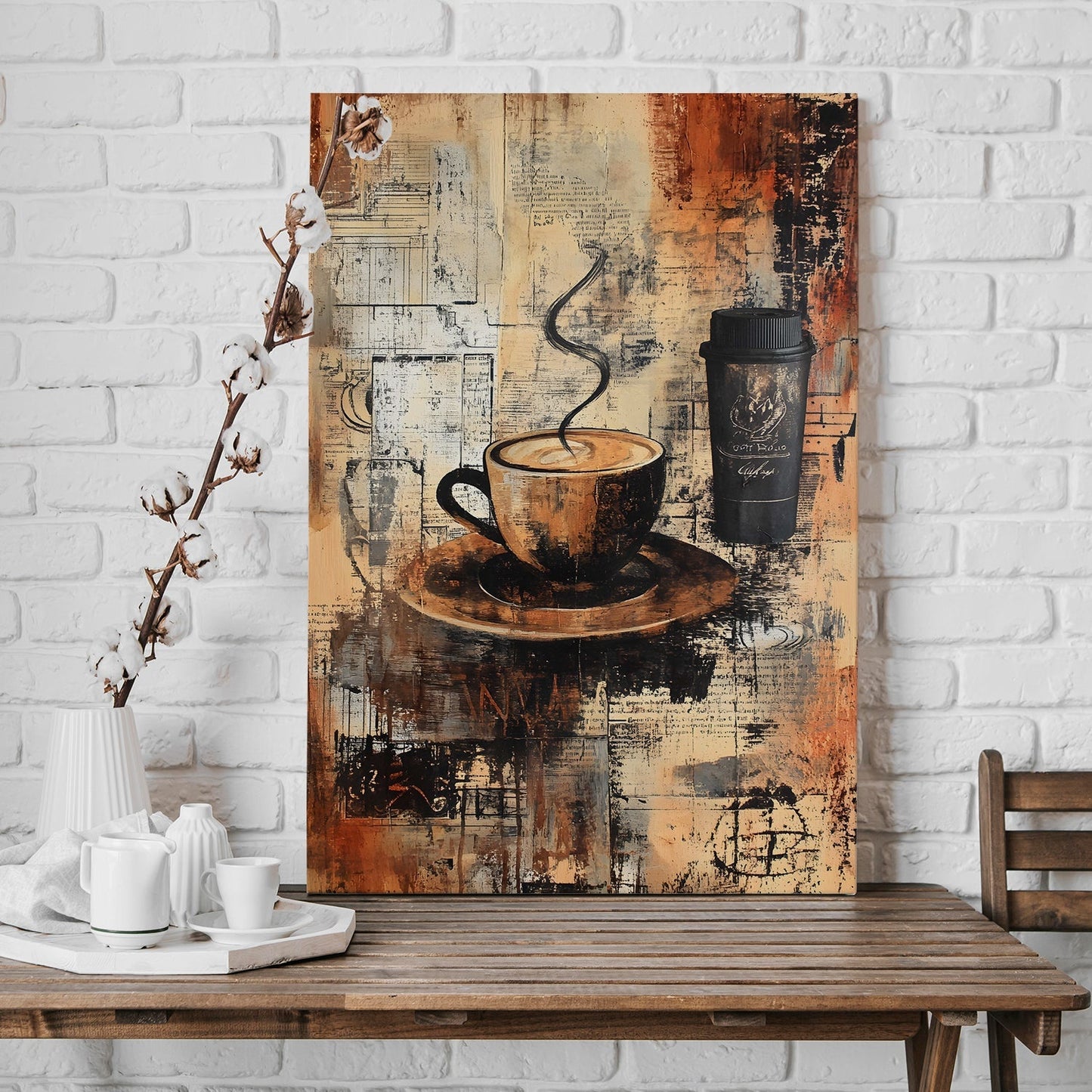 Vintage Café Vibes Canvas Wall Art for Kitchen & Coffee Décor
