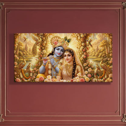 Radha Krishna Divine Harmony Canvas Wall Art Painting for Home
