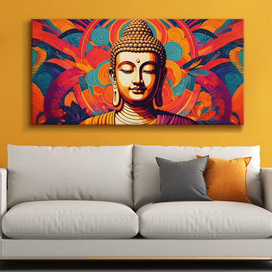 Graceful Lord Buddha Canvas Painting for Spiritual Home Décor