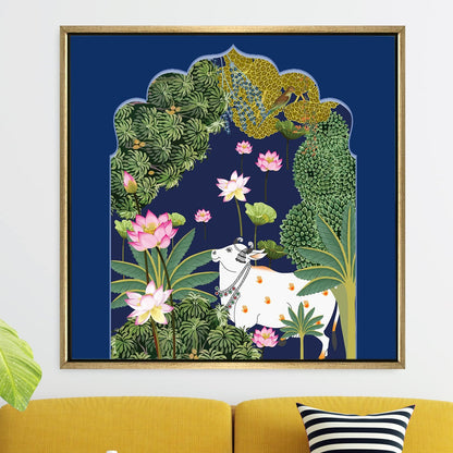 Indian Traditional Pichwai Canvas Painting Wall Art for Home Decor