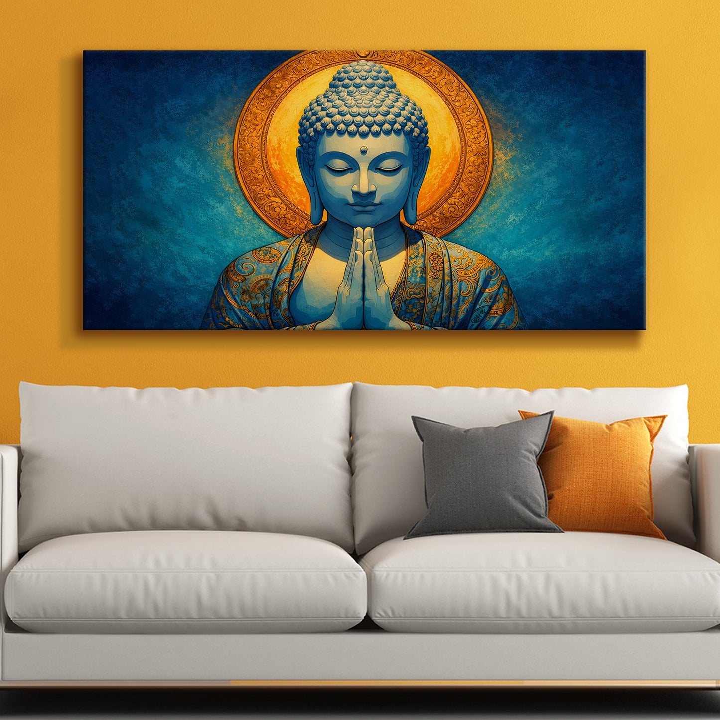 Aesthetic Lord Buddha Canvas Painting for Peaceful Home Décor