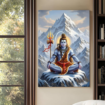 Adiyogi Lord Shiva Canvas Wall Art Painting for Home Décor