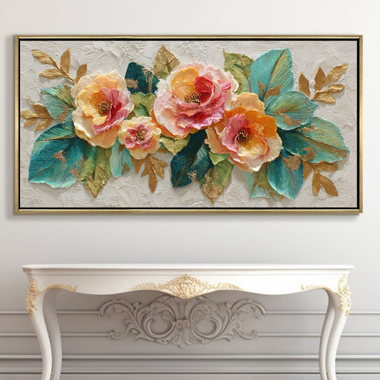 Luxury Peony Style Floral Wall Art,