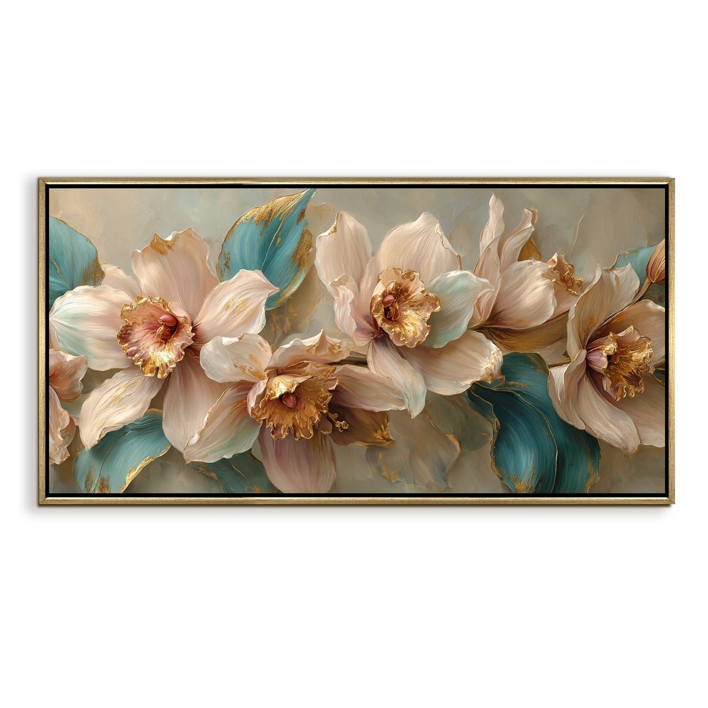 Cattleya Orchid Style Flower Wall Art Elegant Floral Canvas Decor