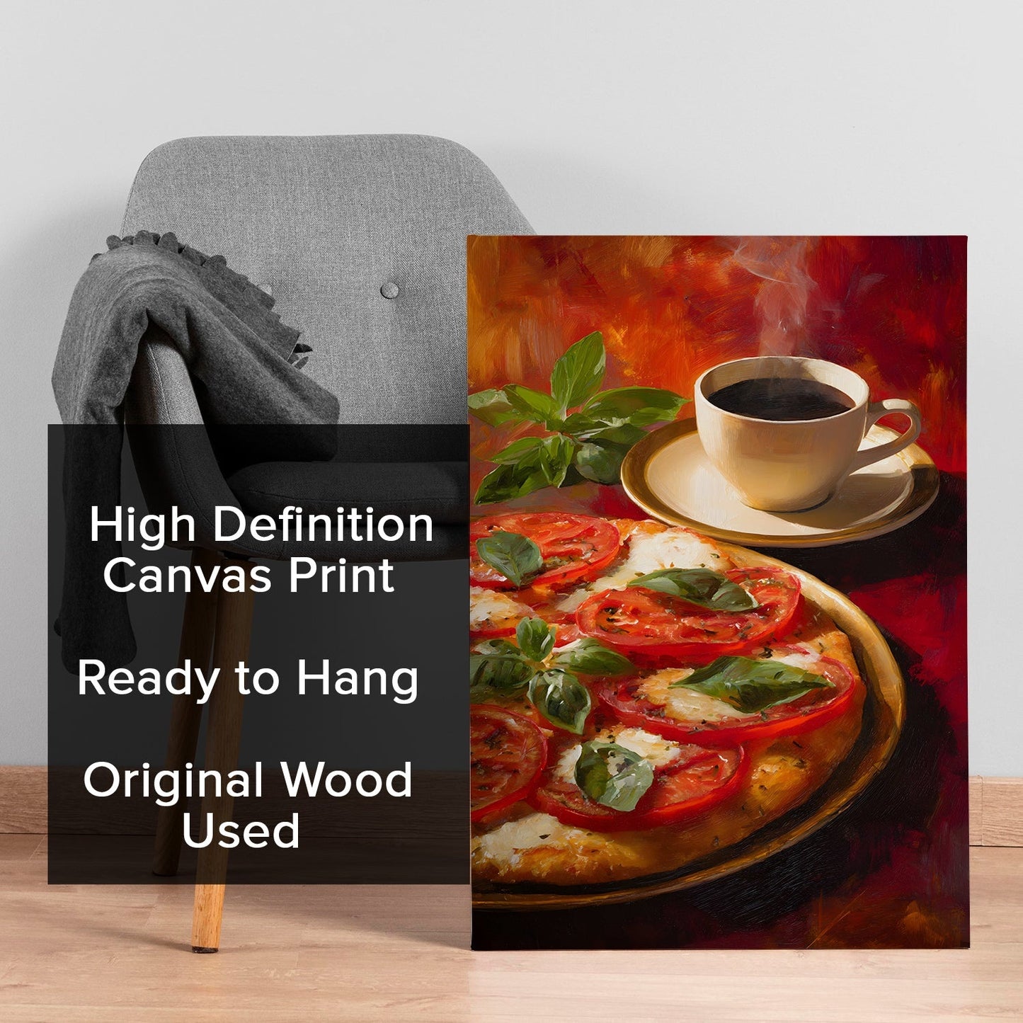 Italian Pizza & Coffee Wall Art – Kitchen Café Restaurant Canvas