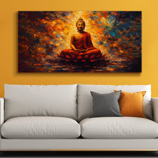 Lord Buddha Canvas Painting for Calm & Spiritual Home Décor