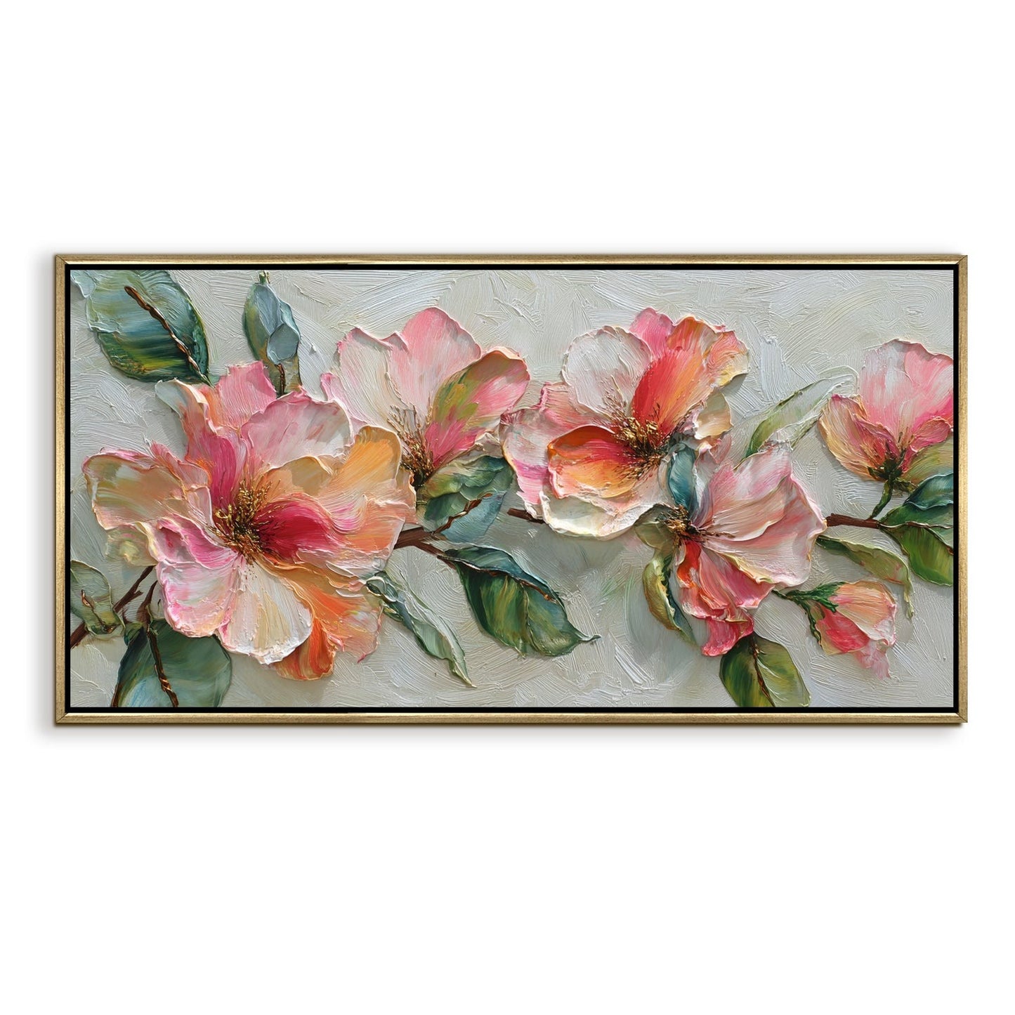Blush Bloom Floral Luxury Canvas Wall Art for Elegant Home Decor