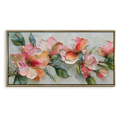 Blush Bloom Floral Luxury Canvas Wall Art for Elegant Home Decor