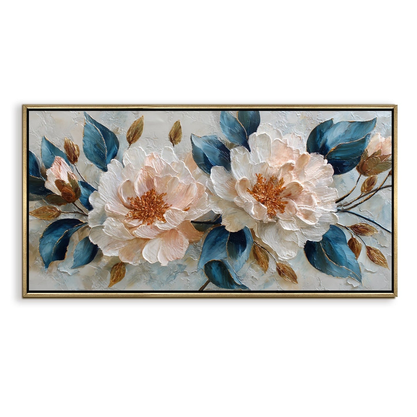 Blush Peony Bloom Luxury Floral Canvas Wall Art for Elegant Decor