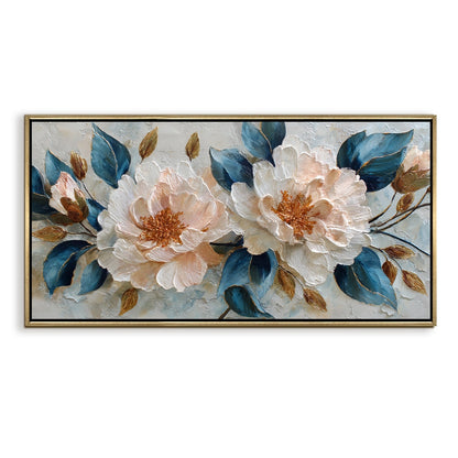 Blush Peony Bloom Luxury Floral Canvas Wall Art for Elegant Decor