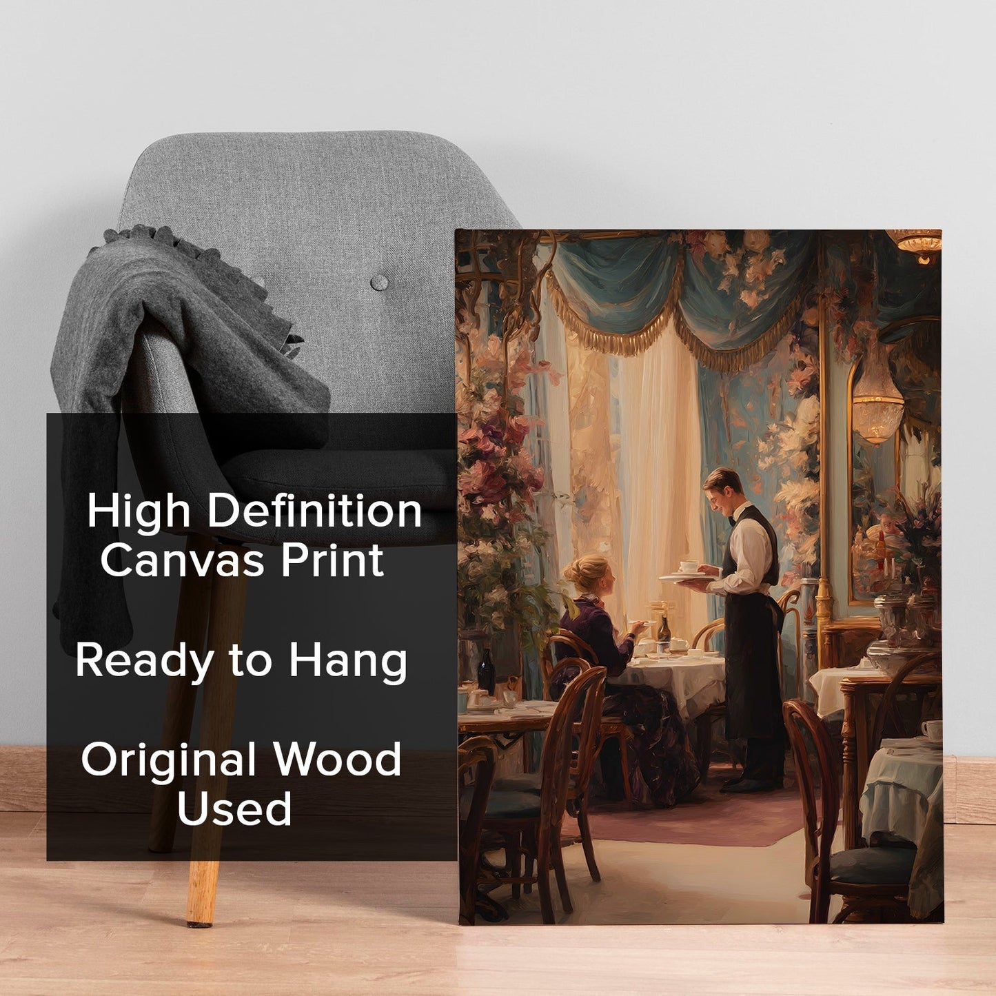 Vintage European Fine Dining Wall Art – Elegant Restaurant Canvas
