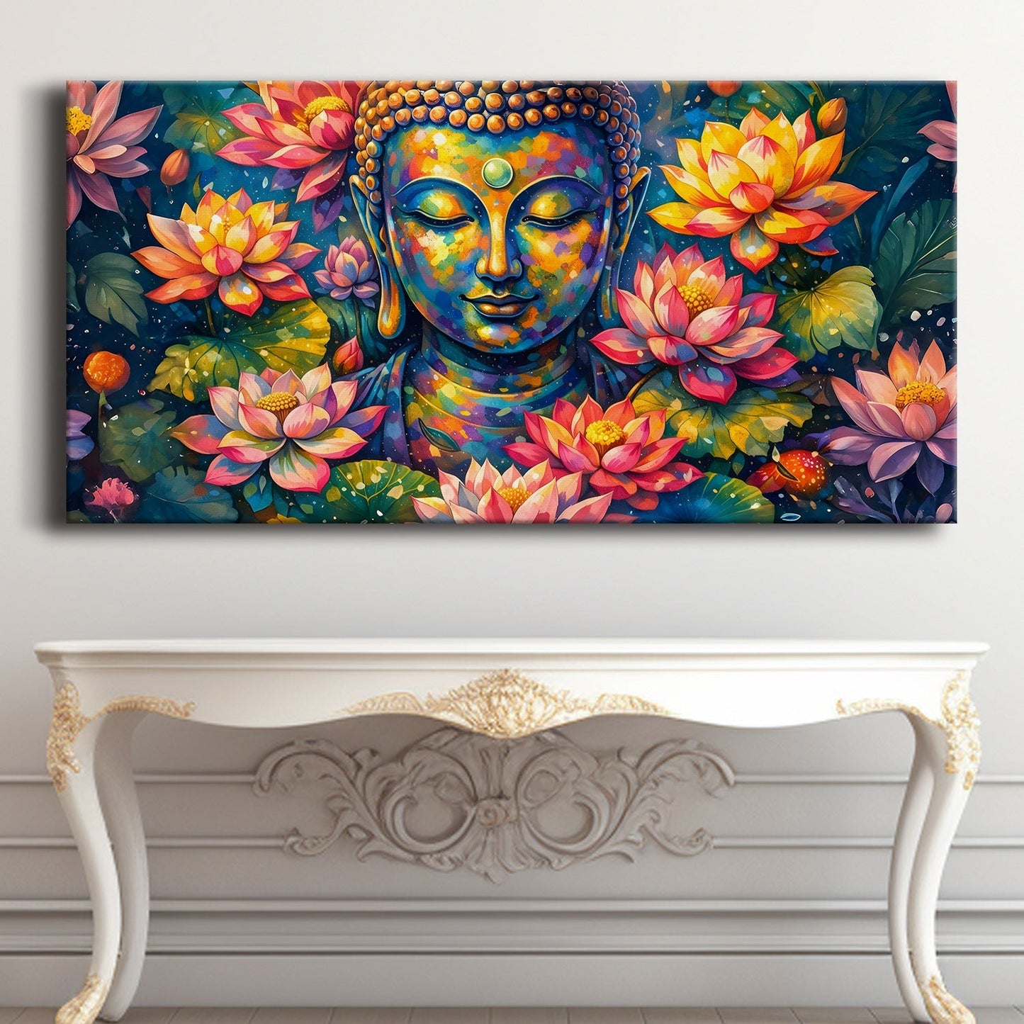 Minimalist Lord Buddha Canvas Painting for Modern Home Décor