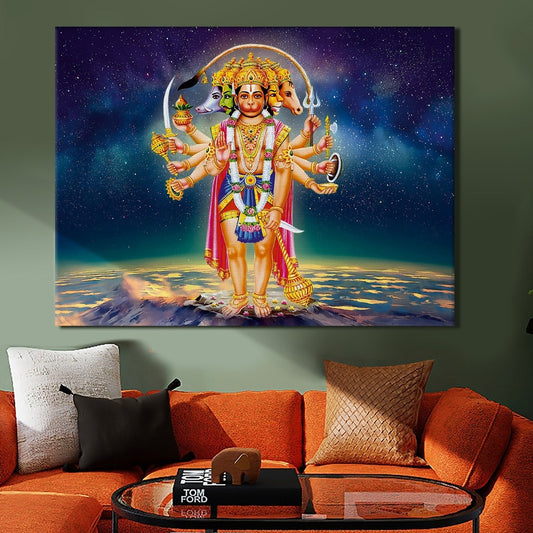 Lord Hanuman Blessings Canvas Wall Art Painting for Home & Office