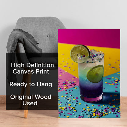 Tropical Fruit Cocktail Canvas Wall Art for Kitchen & Bar Décor