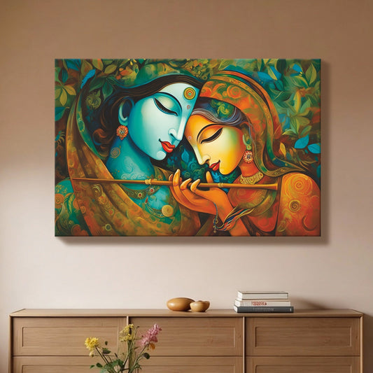 Radha Krishna Divine Grace Canvas Wall Art for Home Décor
