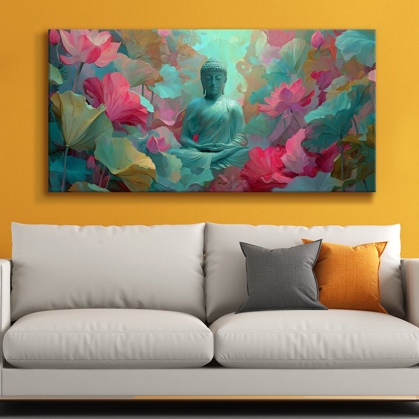Modern Lord Buddha Canvas Painting for Calm Home Wall Décor